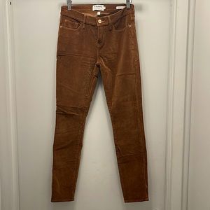 Frame Denim Velvet Le Skinny Pants Camel